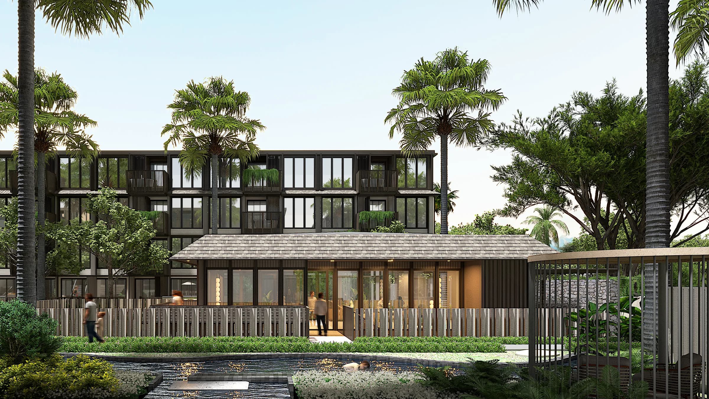Clubhouse and garden at The Astra Samui